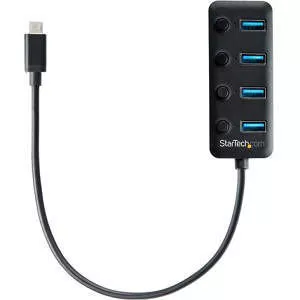 StarTech HB30C4AIB 4-Port USB C Hub - with Individual On/Off Switches