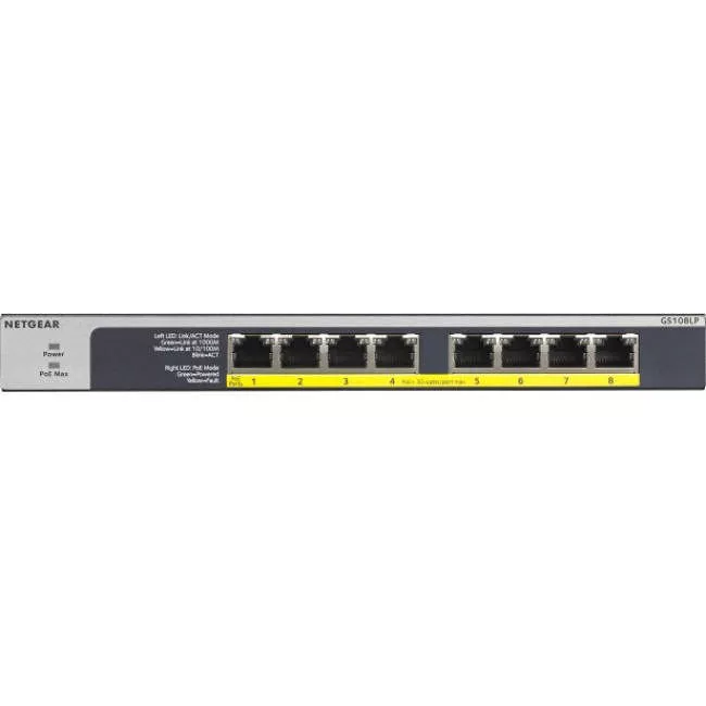 NETGEAR GS108LP-100NAS 8-Port PoE/PoE+ Gigabit Ethernet Unmanaged Switch (GS108LP)