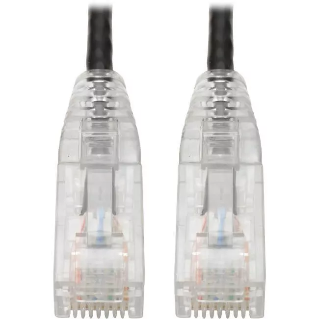 Tripp Lite N201-S01-BK 1' Cat6 UTP Patch Cable (RJ45) - M/M, Gigabit, Snagless, Molded, Slim, Black