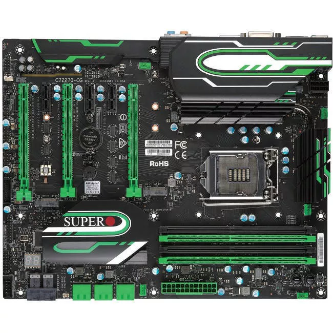 Supermicro MBD-C7Z270-CG-M-O Server Motherboard - 1x Socket H4 LGA-1151 - Intel Z270 - 4x DDR4 - RAID - 2x M.2 - 2x PCIe x16 - Micro ATX