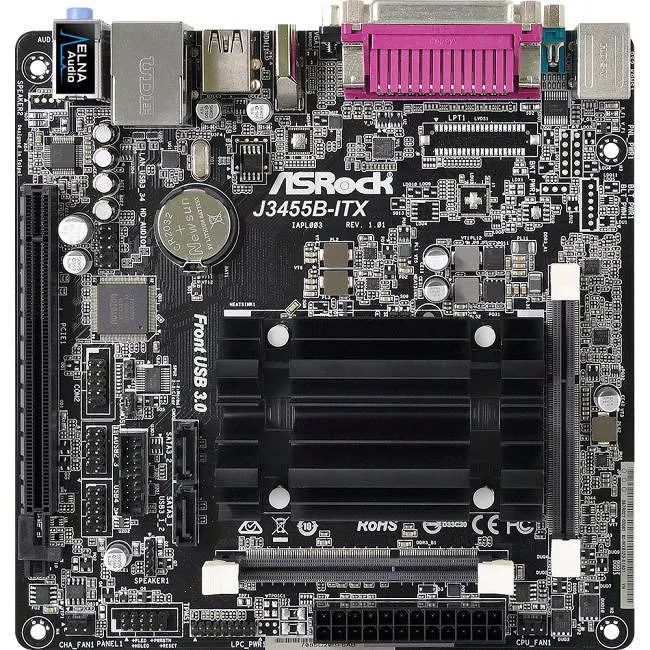 ASRock J3455B-ITX Desktop Motherboard - 1x Intel 2x DDR3 | DDR3L - 1x PCIe x16 - Mini ITX