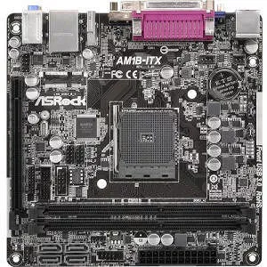 ASRock AM1B-ITX Desktop Motherboard - 1x Socket AM1 - AMD 2x DDR3 - 1x PCIe x16 - 1x RJ-45 - Mini ITX