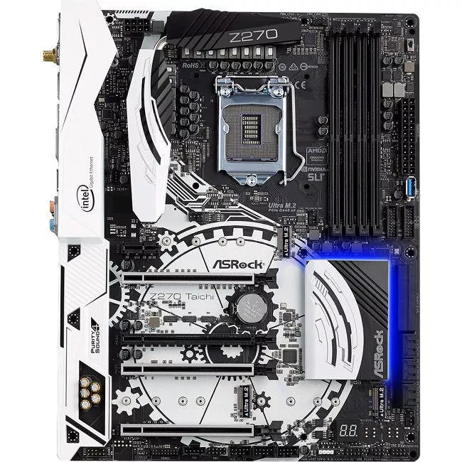 ASRock Z270 TAICHI Desktop Motherboard - 1x Socket H4 LGA-1151 - Intel Z270 - 4x DDR4 - RAID - 3x M.2 - 4x PCIe x16 - Wi-Fi - ATX