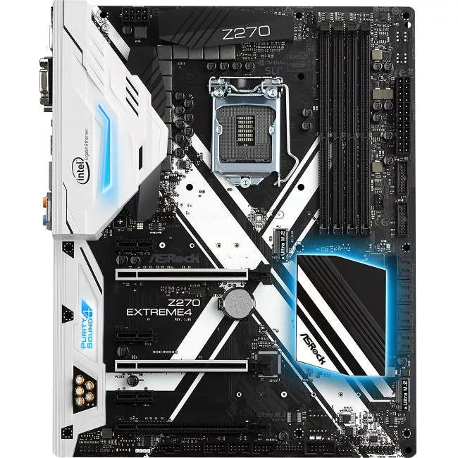 ASRock Z270 EXTREME4 Desktop Motherboard - 1x Socket H4 LGA-1151 - Intel Z270 - 4x DDR4 - RAID - 3x M.2 - 3x PCIe x16 - ATX