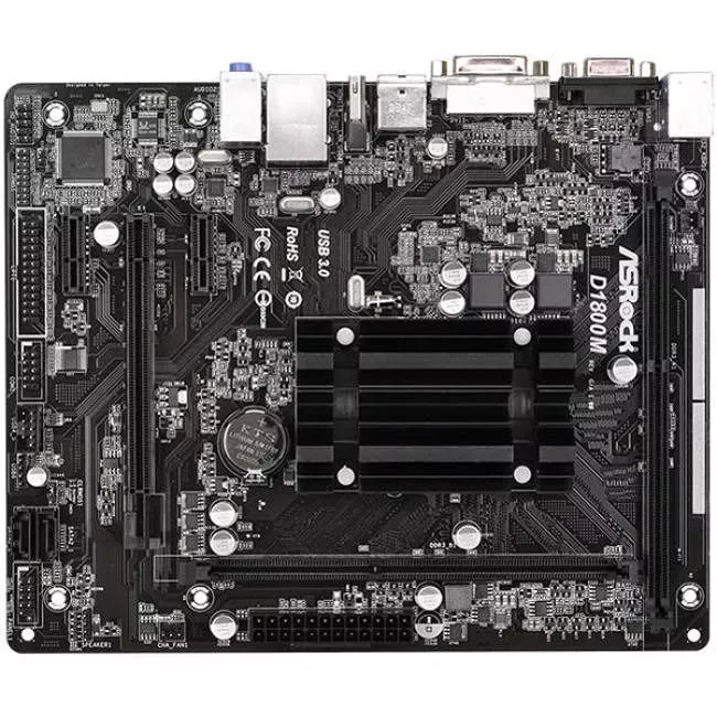 ASRock D1800M Desktop Motherboard - 1x Intel 2x DDR3 - 1x PCIe x16 - 1x RJ-45 - Micro ATX