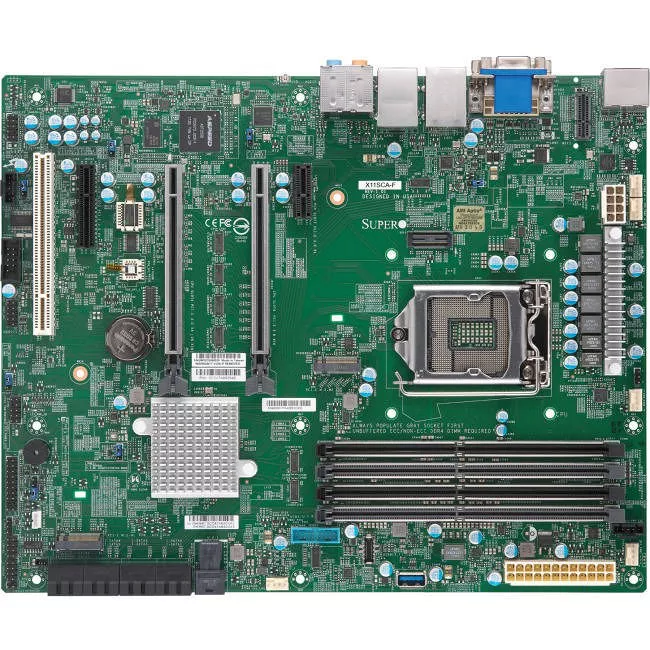 Supermicro MBD-X11SCA-F-O Workstation Motherboard - 1x Socket H4 LGA-1151 - Intel C246 - 4x DDR4 - RAID - 2x M.2 - 2x PCIe x16 - ATX