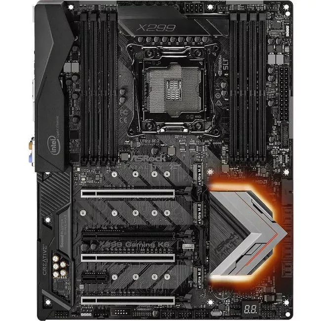 ASRock X299 GAMING K6 Desktop Motherboard - 1x Socket R4 LGA-2066 - Intel X299 - 8x DDR4 - RAID - 3x M.2 - 4x PCIe x16 - ATX
