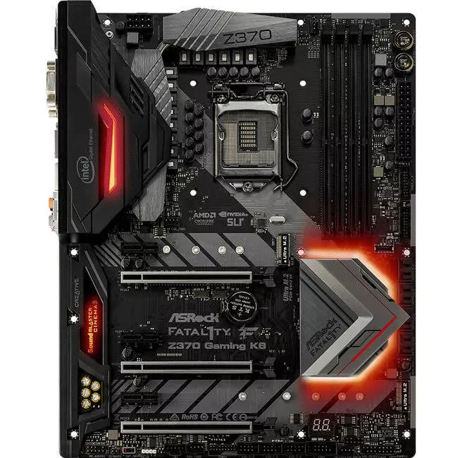 ASRock Z370 GAMING K6 Desktop Motherboard - 1x Socket H4 LGA-1151 - Intel Z370 - 4x DDR4 - RAID - 2x M.2 - 3x PCIe x16 - ATX