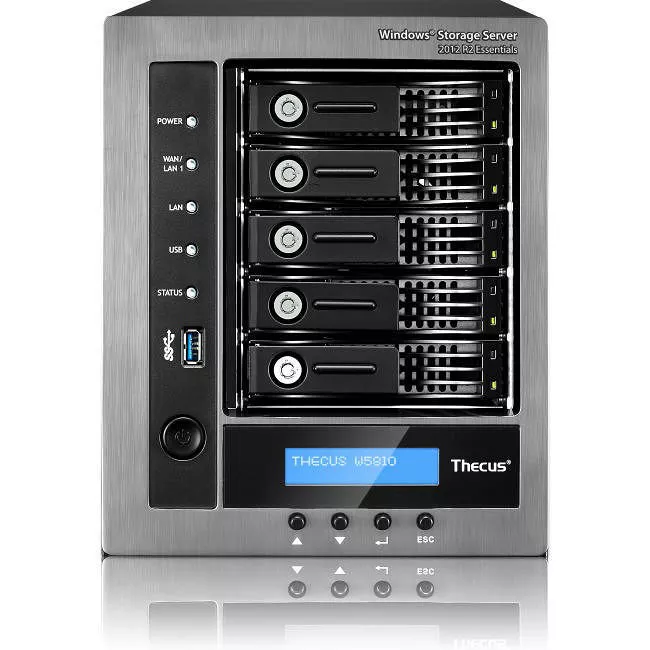 Thecus W5810 Affordable Easy-to-Use Cloud Ready Storage 5‑Bay Diskless NAS Server