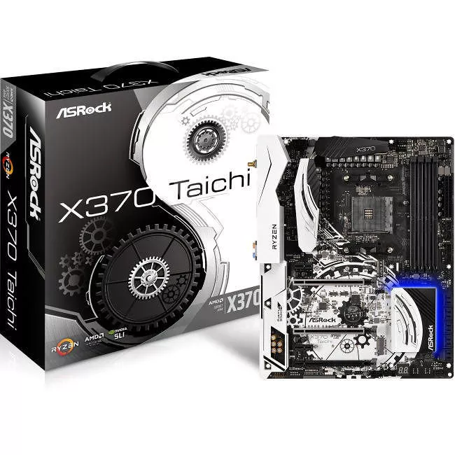 ASRock X370 TAICHI Desktop Motherboard - 1x Socket AM4 - AMD X370 - 4x DDR4 - RAID - 2x M.2 - 3x PCIe x16 - Wi-Fi - ATX