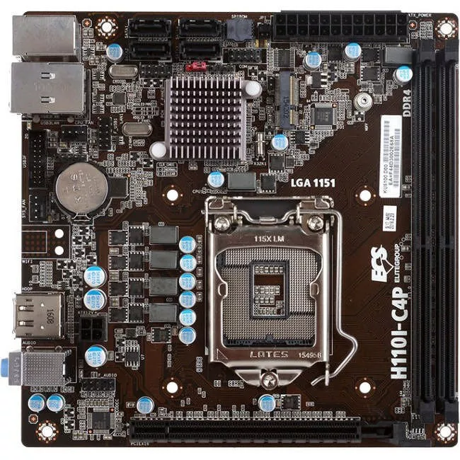ECS 89-206-KU5100 H110I-C4P Desktop Motherboard - Intel H110 Chipset - Socket H4 LGA-1151 - Mini ITX