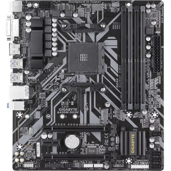GIGABYTE B450M DS3H Ultra Durable Desktop Motherboard - AMD Chipset - Socket AM4