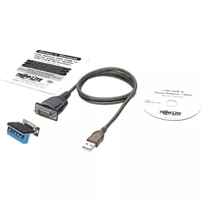 Tripp Lite U209-30N-IND Eaton Tripp Lite Series USB to RS485/RS422 FTDI Serial Adapter Cable with COM Retention (USB-A to DB9 M/M), 30-in. (76.2 cm)