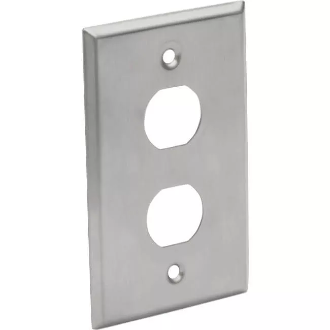 Tripp Lite N206-FP02-IND RJ45 Bulkhead Wall Plate 2 Cutouts Industrial Metal Single Gang