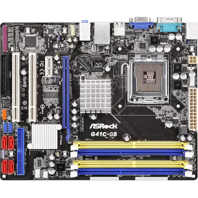 ASRock G41C-GS R2.0 Desktop Motherboard - 1x Socket T LGA-775 - Intel G41 Express - 4x DDR3 - 1x PCIe x16 - 1x RJ-45 - Micro ATX