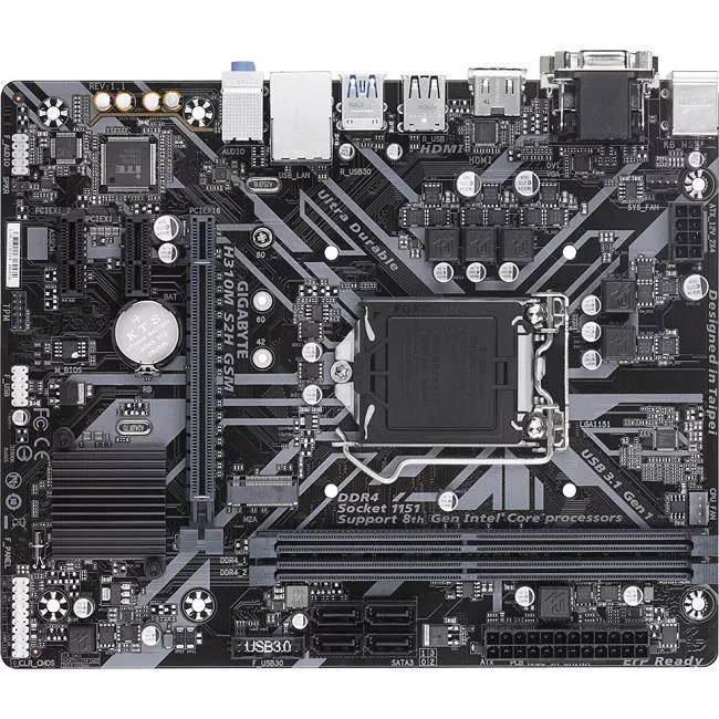 GIGABYTE H310M S2H GSM Ultra Durable Desktop Motherboard - Intel Chipset - Socket H4 LGA-1151