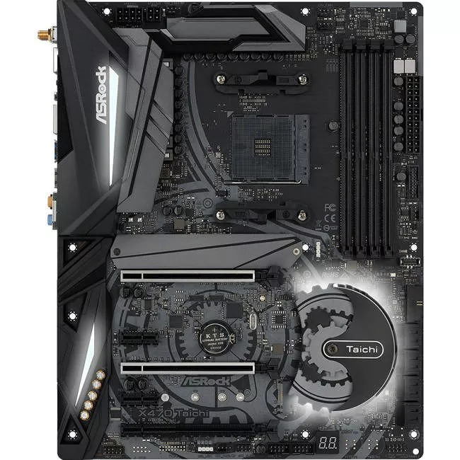 ASRock X470 TAICHI Desktop Motherboard - 1x Socket AM4 - AMD X470 - 4x DDR4 - RAID - 2x M.2 - 3x PCIe x16 - Wi-Fi - ATX