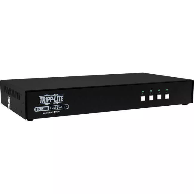 Tripp Lite B002-DV1A4 Secure KVM Switch 4-Port DVI to DVI NIAP PP3.0 Certified Audio Single Monitor TAA