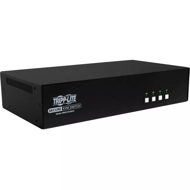 Tripp Lite B002-DV2AC4 Secure KVM Switch 4-Port Dual Monitor DVI to DVI NIAP PP3.0 Certified Audio CAC Support