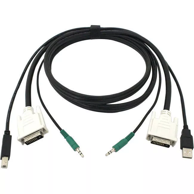 Black Box SKVMCBL-DVI-06 DVI KVM Cable - USB A-B, 3.5mm Audio, 6-ft. (1.8-m)