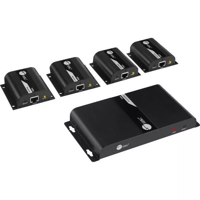 SIIG CE-H23U11-S1 4 Port HDMI Splitter over Cat6 Extender with IR - 40m