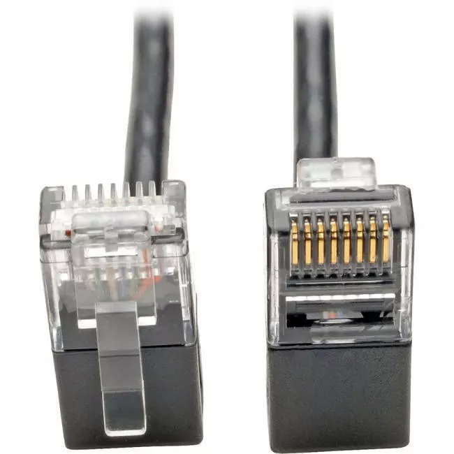 Tripp Lite N201-SR2-BK TRIPP LITE SERIES RIGHT-ANGLE CAT6 GIGABIT SNAGLESS MOLDED SLIM UTP ETHERN