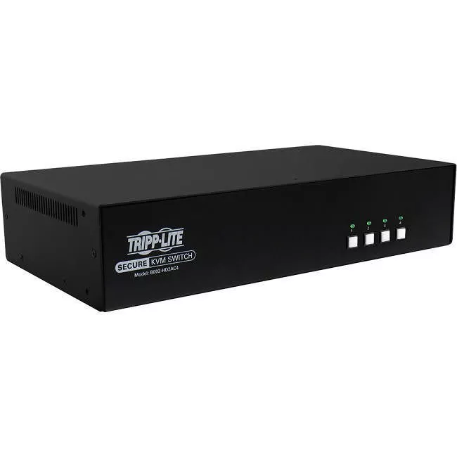 Tripp Lite B002-HD2AC4 Secure KVM Switch 4-Port HDMI to DisplayPort Dual Monitor 4K NIAP PP3.0 Certified Audio CAC TAA