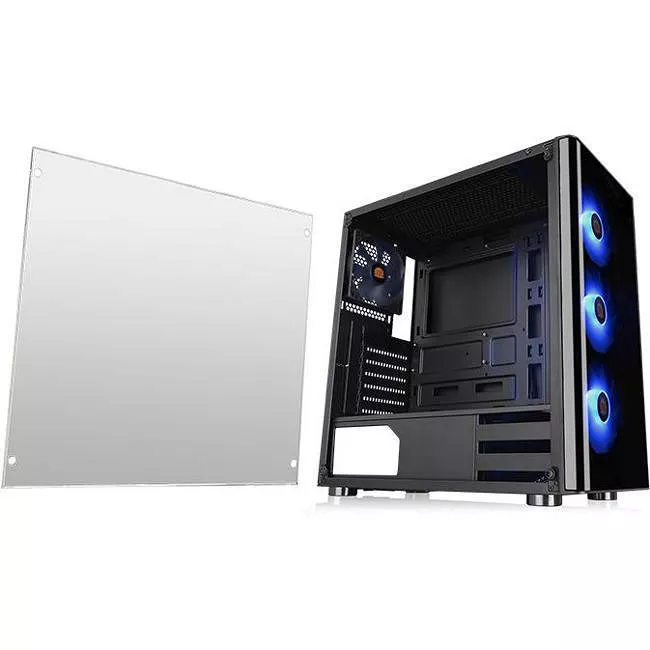 Thermaltake CA-1K8-00M1WN-01 V200 Tempered Glass RGB Edition Mid Tower Chassis - Black