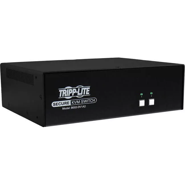 Tripp Lite B002-DV1A2 Secure KVM Switch 2-Port DVI to DVI NIAP PP3.0 Certified Audio Single Monitor TAA