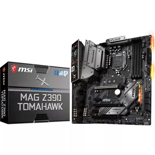 MSI Z390TOMAHAWK Desktop Motherboard - 1x Socket H4 LGA-1151 - Intel Z390 - 4x DDR4 - RAID - 2x M.2 - 3x PCIe x16 - ATX