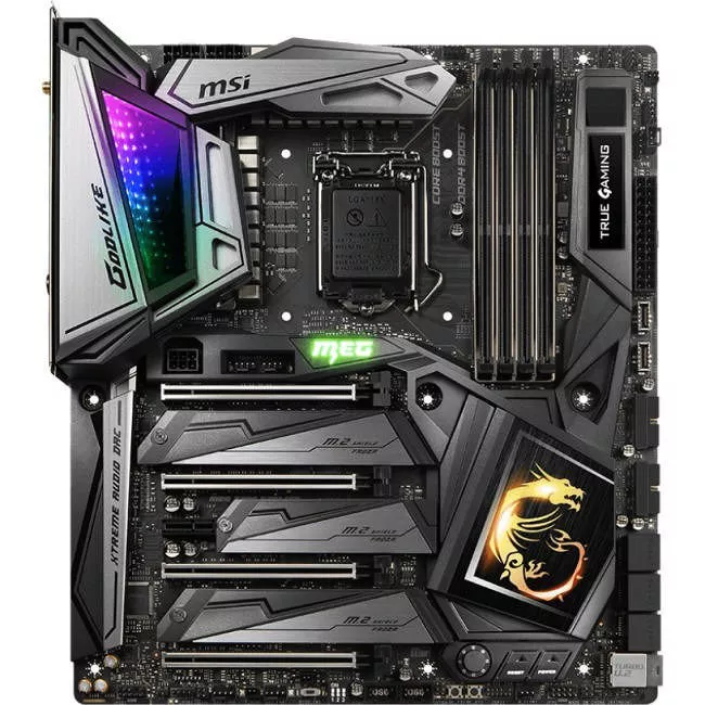 MSI Z390GODLIKE Desktop Motherboard - 1x Socket H4 LGA-1151 - Intel Z390 - 4x DDR4 - RAID - 3x M.2 - 4x PCIe x16 - Wi-Fi - EATX