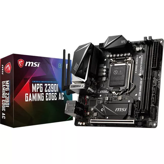 MSI Z390IEDGEAC Desktop Motherboard - 1x Socket H4 LGA-1151 - Intel Z390 - 2x DDR4 - RAID - 2x M.2 - 1x PCIe x16 - Wi-Fi - Mini ITX