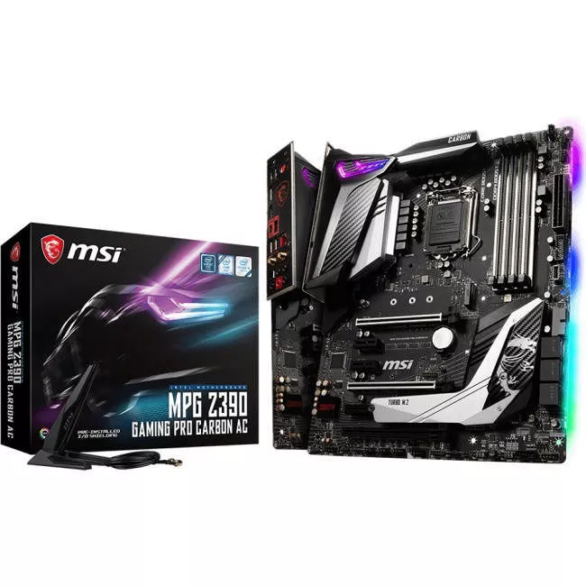 MSI Z390GPCARAC Desktop Motherboard - 1x Socket H4 LGA-1151 - Intel Z390 - 4x DDR4 - RAID - 2x M.2 - 3x PCIe x16 - Wi-Fi - ATX