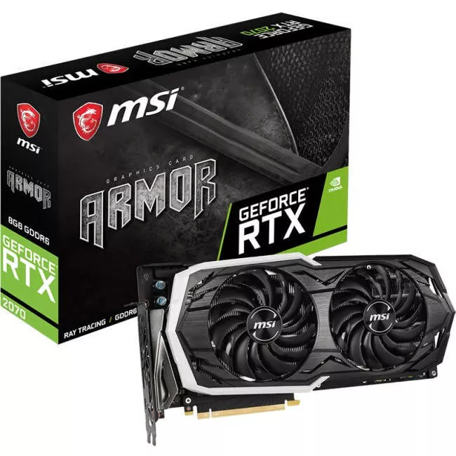 MSI G2070AR8 GeForce RTX 2070 ARMOR 8G Graphic Card - 1.41 GHz Core - 8 GB GDDR6