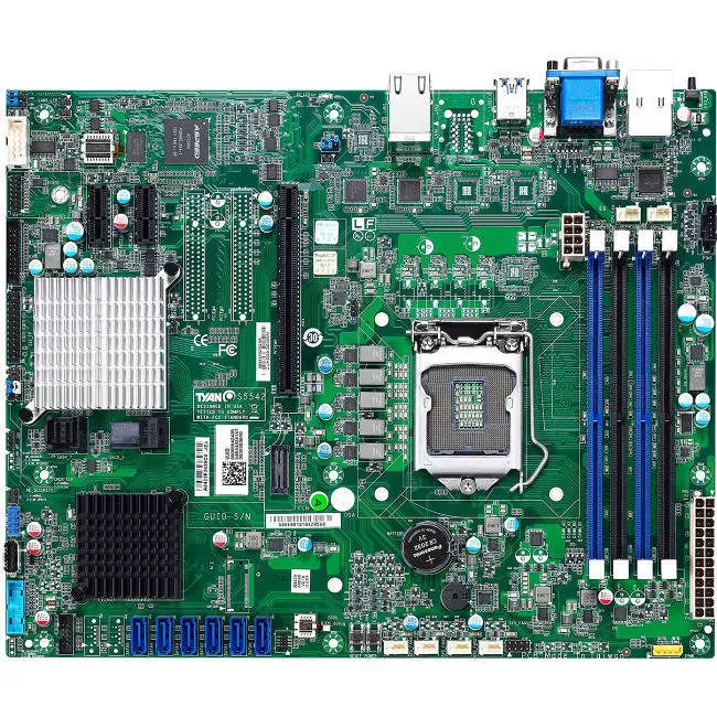 MiTAC S5542WGM4NR Server Motherboard - 1x Socket H4 LGA-1151 - Intel C232 - 4x DDR4 - RAID - 1x PCIe x16 - ATX