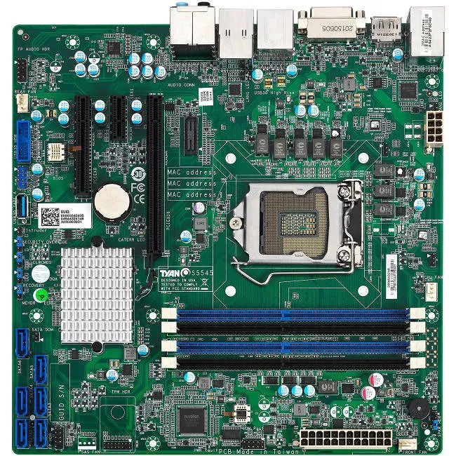 MiTAC S5545AG2NR Workstation Motherboard - 1x Socket H4 LGA-1151 - Intel Q170 - 4x DDR4 - RAID - 1x PCIe x16 - Micro ATX