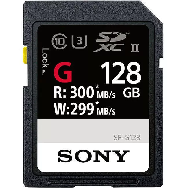 Sony SF-G128/T1 High Performance 128GB SDXC UHS-II Class 10 U3 Memory Card