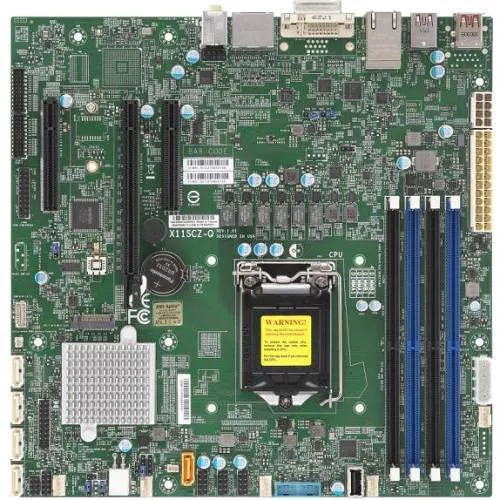 Supermicro MBD-X11SCZ-Q-O Desktop Motherboard - 1x Socket H4 LGA-1151 - Intel Q370 - 4x DDR4 - RAID - 1x M.2 - 1x PCIe x16 - Micro ATX