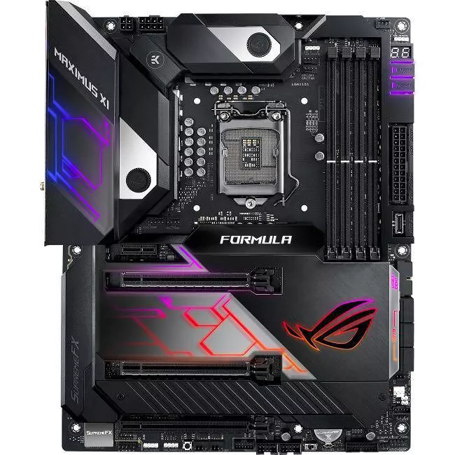 ASUS ROG MAXIMUS XI FORMULA Desktop Motherboard - 1x Socket H4 LGA-1151 - Intel Z390 - 4x DDR4 - 2x M.2 - 3x PCIe x16 - Wi-Fi - ATX