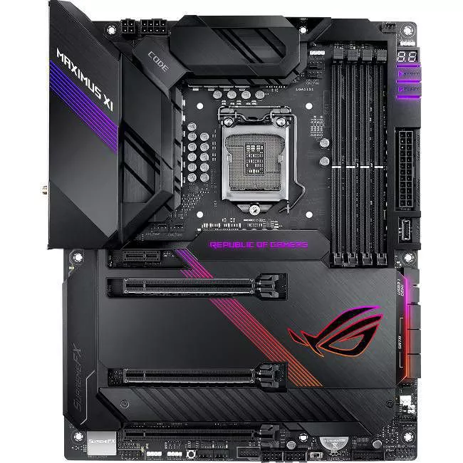 ASUS ROG MAXIMUS XI CODE Desktop Motherboard - 1x Socket H4 LGA-1151 - Intel Z390 - 4x DDR4 - 2x M.2 - 3x PCIe x16 - Wi-Fi - ATX