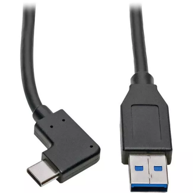 Tripp Lite U428-003-CRA Eaton Tripp Lite Series USB-C to USB-A Cable (M/M), Right-Angle C, USB 3.2 Gen 1 (5 Gbps), Thunderbolt 3 Compatible, 3 ft. (0.91 m)