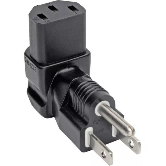 Tripp Lite P006-000-DA Down-Angled NEMA 5-15P to C13 Power Cord Adapter - 10A, 125V, Black