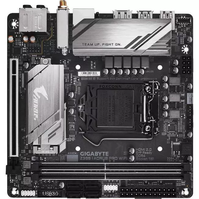 GIGABYTE Z390 I AORUS PRO WIFI Desktop Motherboard - 1x Socket H4 LGA-1151 - Intel Z390 - 2x DDR4 - RAID - 2x M.2 - 1x PCIe x16 - Wi-Fi - Mini ITX