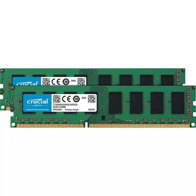 Crucial CT2K102464BD160B 16 GB DDR3-1600 Memory - DIMM - Unbuffered - 1.50 V - 1600 MHz
