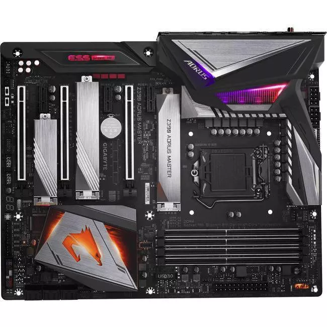 GIGABYTE Z390 AORUS MASTER Desktop Motherboard - 1x Socket H4 LGA-1151 - Intel Z390 - 4x DDR4 - RAID - 3x M.2 - 3x PCIe x16 - Wi-Fi - ATX