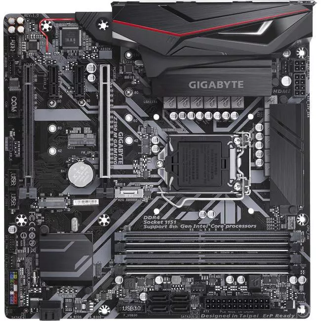 GIGABYTE Z390 M GAMING Desktop Motherboard - 1x Socket H4 LGA-1151 - Intel Z390 - 4x DDR4 - RAID - 2x M.2 - 2x PCIe x16 - Micro ATX