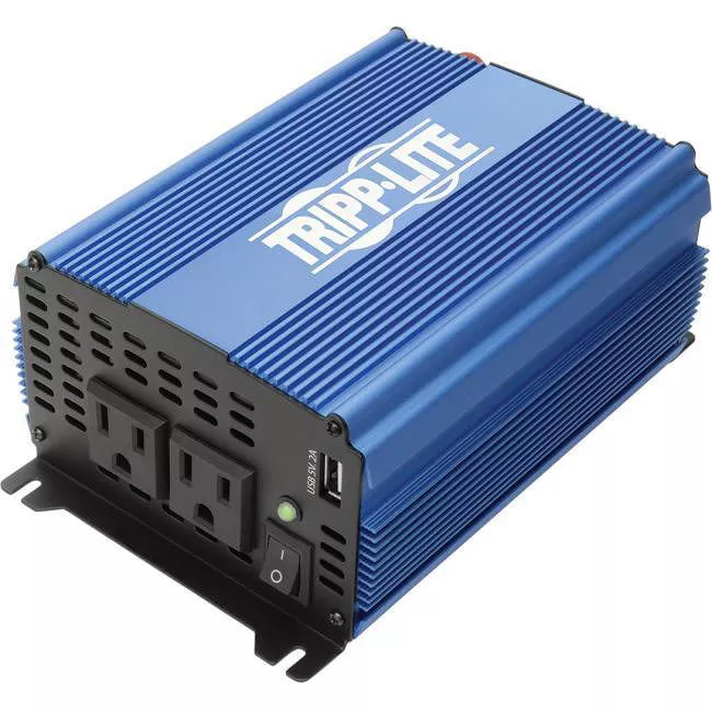 Tripp Lite PINV1000 1000W Light-Duty Compact Power Inverter with 2 AC/1 USB - 2.0A/Battery Cables Mobile