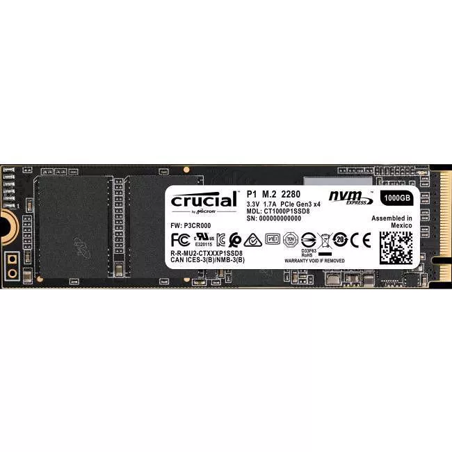 Crucial CT1000P1SSD8 SSD 1 TB Internal - M.2 2280 - PCIe