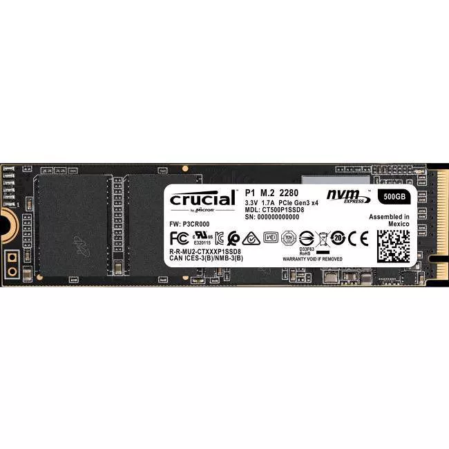Crucial CT500P1SSD8 Client 500 GB Solid State Drive - PCI Express 3.0 x4 - Internal - M.2 2280