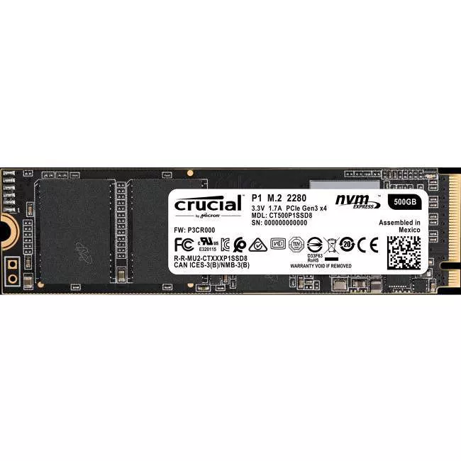 Crucial CT500P1SSD8 SSD 500 GB Internal - M.2 2280 - PCIe 3.0 x4 - PCIe - Client